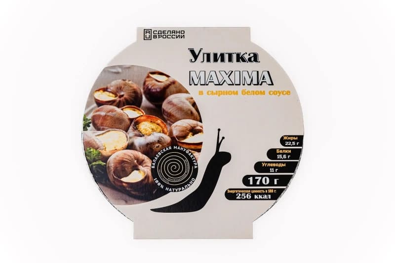 Улитка MAXIMA в сырном белом соусе в/м 0,17кг*10шт
