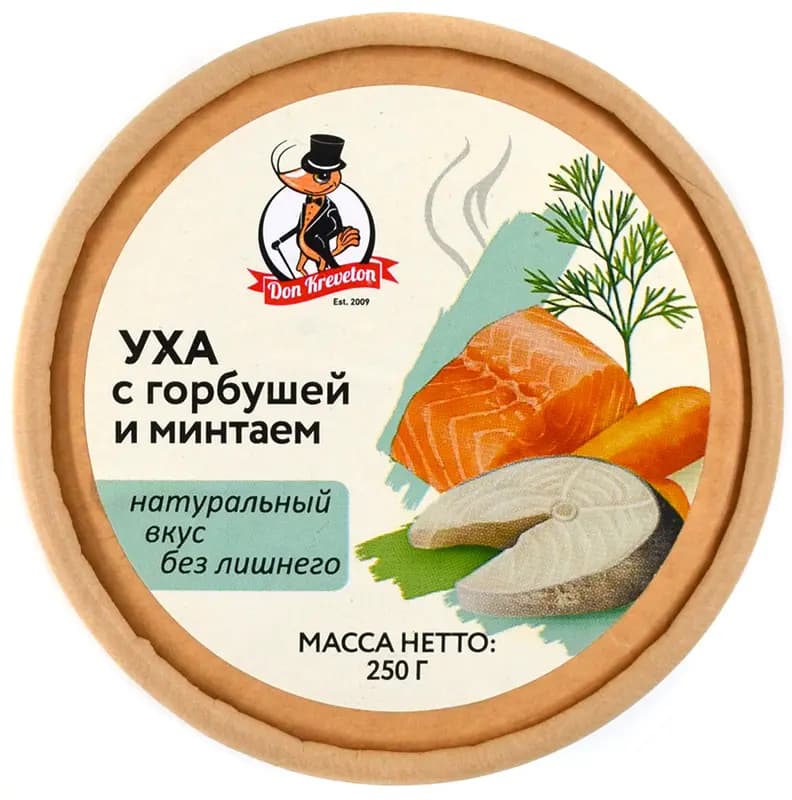 Уха рыбная с горбушей и минтаем с/м Don Kreveton 0,25кг*6шт Россия