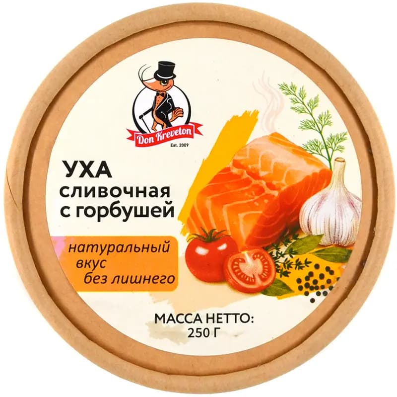 Уха рыбная сливочная с горбушей с/м Don Kreveton 0,25кг*6шт Россия