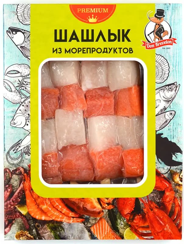 Шашлык из палтуса и форели с/м в/у Don Kreveton 0,3кг*8шт